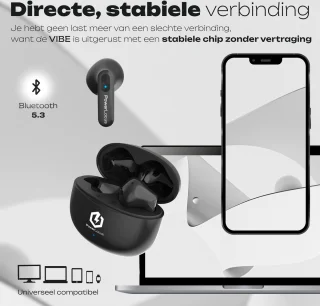 PowerLocus Vibe Draadloze Bluetooth Oordopjes Zwart