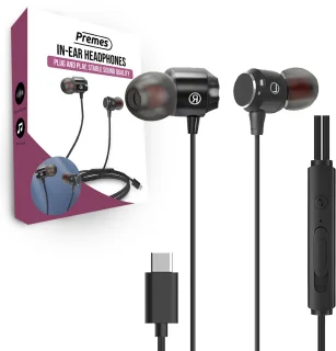 Premes USB-C In-Ear Oordopjes Zwart