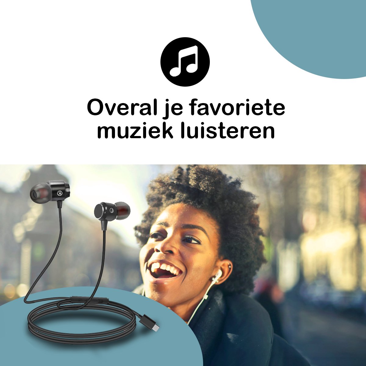 Premes USB-C In-Ear Oordopjes Zwart