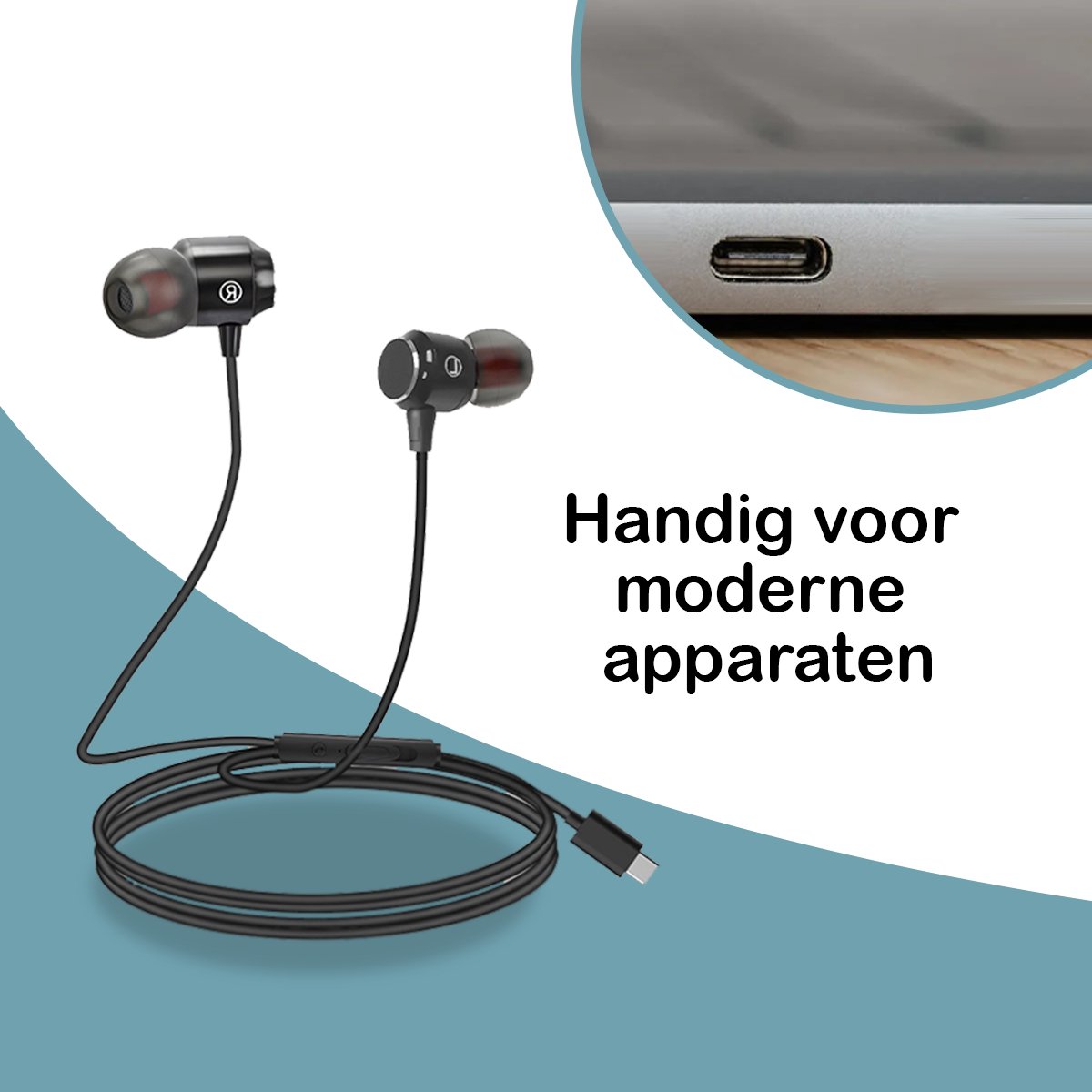 Premes USB-C In-Ear Oordopjes Zwart