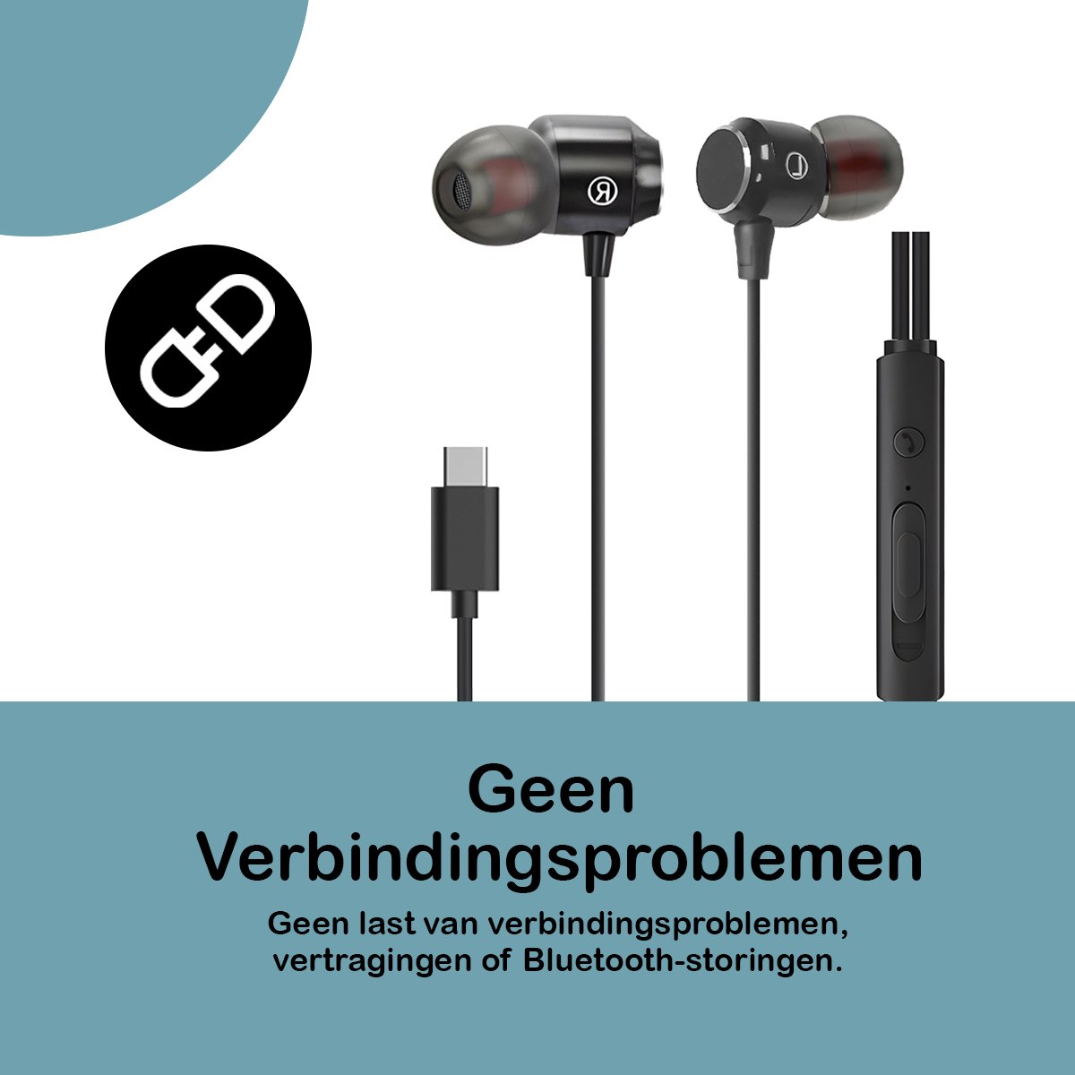 Premes USB-C In-Ear Oordopjes Zwart