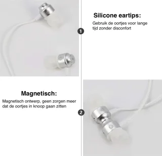 Premium In-Ear Oordopjes met Microfoon Wit 3,5mm Jack