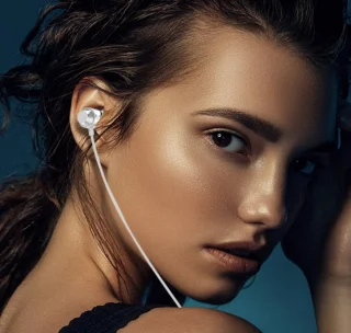 Premium In-Ear Oordopjes met Microfoon Wit 3,5mm Jack