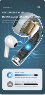 Pro Care Excellent Quality M16P Bluetooth 5.2 Draadloze Earbuds Paars