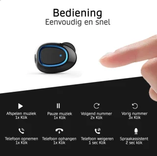 Qbuds Draadloze Bluetooth 5.0 Oordopjes Zwart