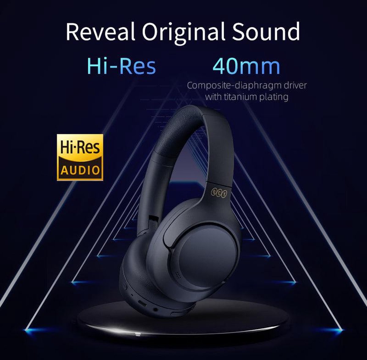 Qcy On-Ear Draadloze Hoofdtelefoon ANC Wit