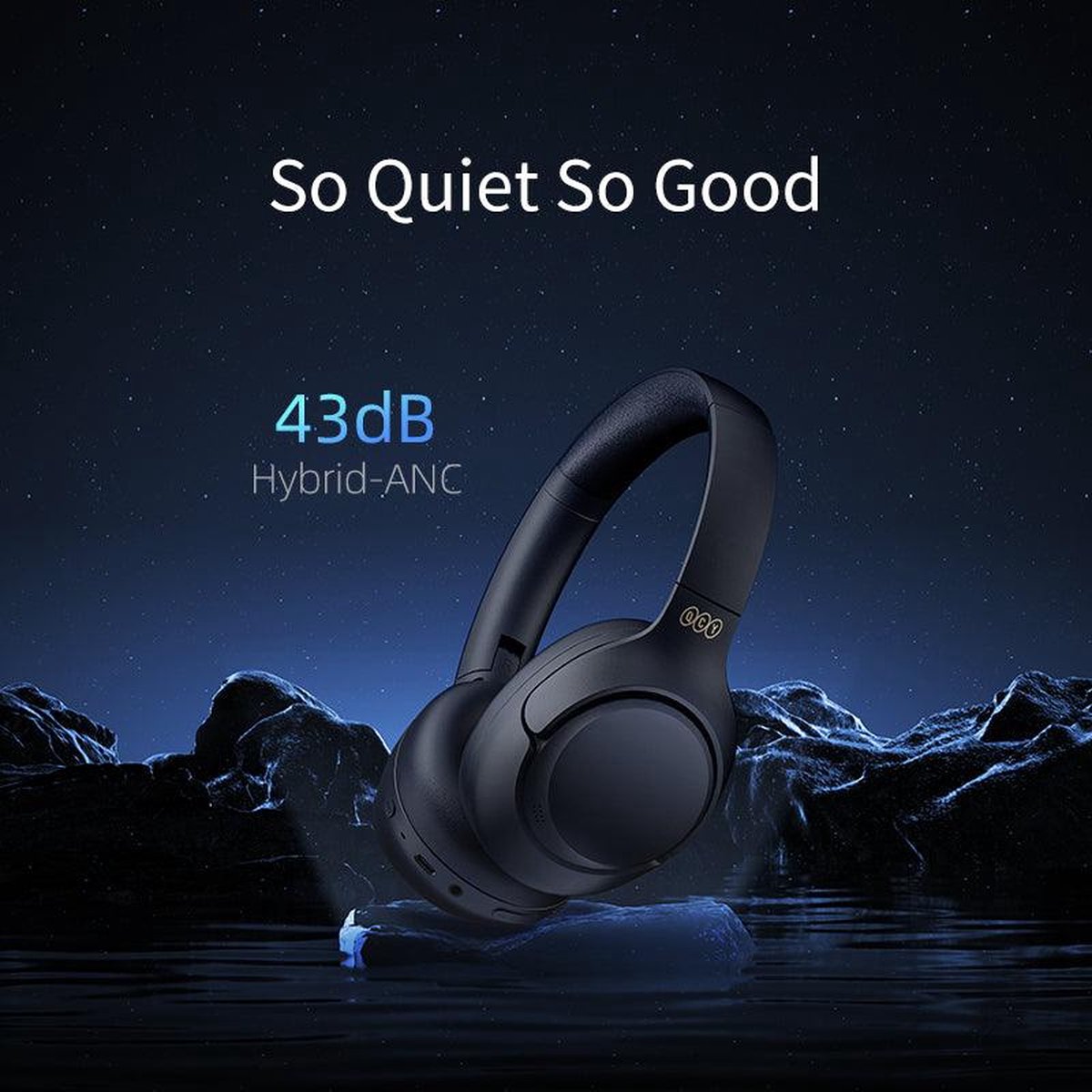 Qcy On-Ear Draadloze Hoofdtelefoon ANC Wit