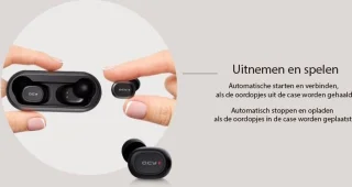 QCY T1 Draadloze in-ear oordopjes - Zwart