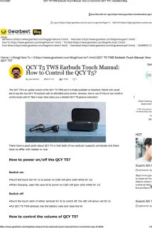 QCY TWS Earbuds T5 In-Ear Zwart