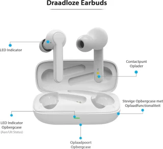 Qproducts Earpods Draadloze Bluetooth Oordopjes Wit