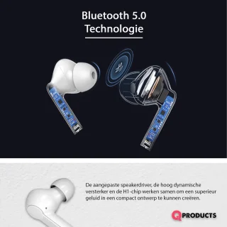 Qproducts Earpods Draadloze Bluetooth Oordopjes Wit