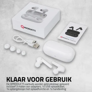 Qproducts Earpods Draadloze Bluetooth Oordopjes Wit