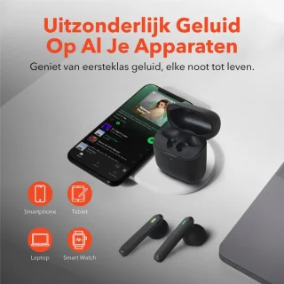 QuchiQ™ Draadloze Oordopjes Zwart