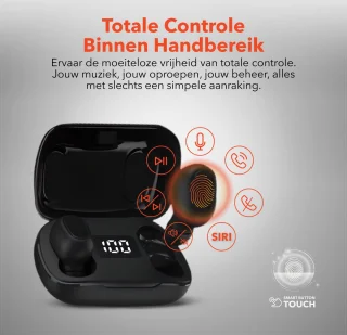 QuchiQ Volledig Draadloze In-ear Oordopjes Zwart