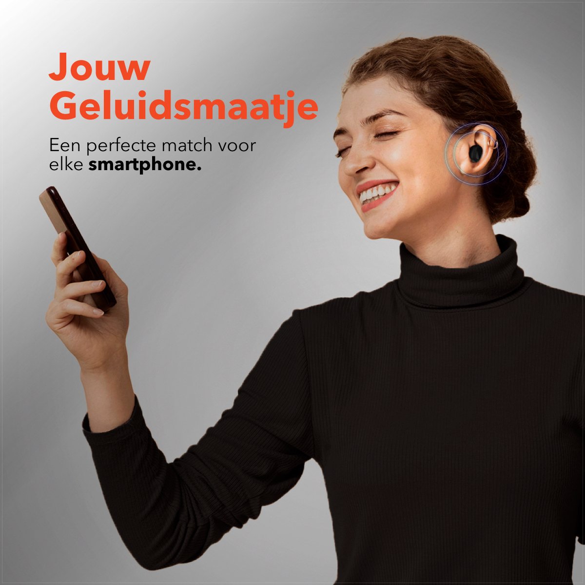 QuchiQ Volledig Draadloze In-ear Oordopjes Zwart