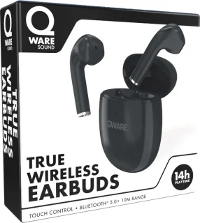 Qware Sound Draadloze Bluetooth Oordopjes Zwart