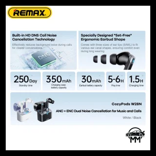 Remax CozyPods W28N oortjes - Zwart