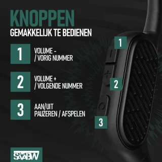 Saawb Bone Conduction Premium Draadloze Sport Oordopjes Zwart