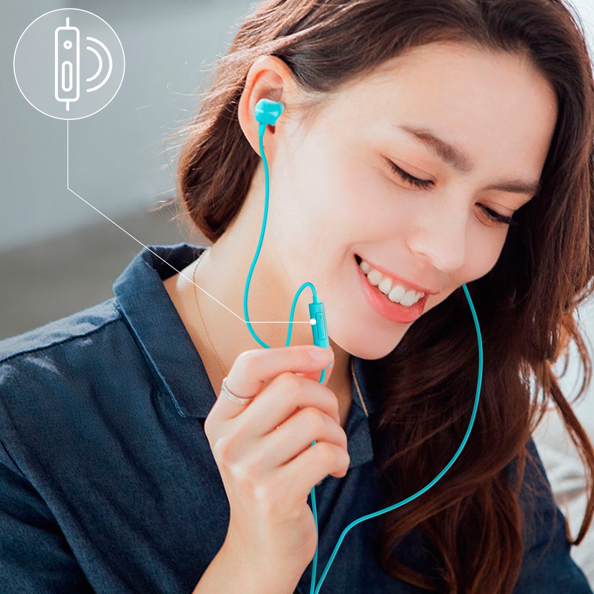 Samsung in-ear headset 3.5mm licht blauw