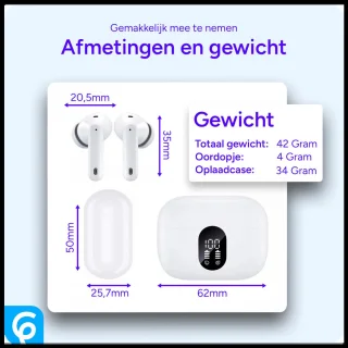 SBG Draadloze Bluetooth 5.3 Oordopjes Wit