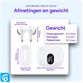 SBG Draadloze Bluetooth 5.3 Oordopjes Wit