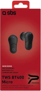 SBS TWS Micro BT400 Bluetooth Oordopjes Zwart