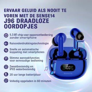 Sense14 J96 Draadloze Bluetooth Oordopjes Blauw
