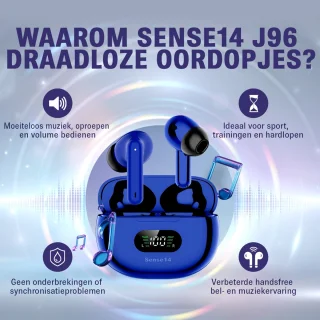 Sense14 J96 Draadloze Bluetooth Oordopjes Blauw