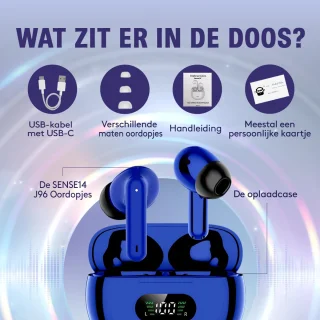 Sense14 J96 Draadloze Bluetooth Oordopjes Blauw