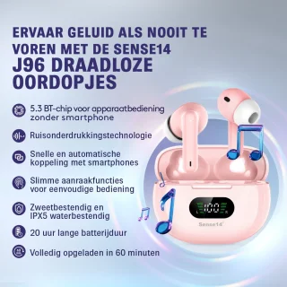 Sense14 J96 Draadloze Bluetooth Oordopjes Roze