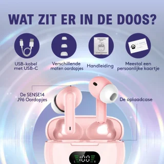Sense14 J96 Draadloze Bluetooth Oordopjes Roze