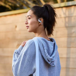 Shokz OpenFit 2+ Draadloze Sporthoofdtelefoon Grijs