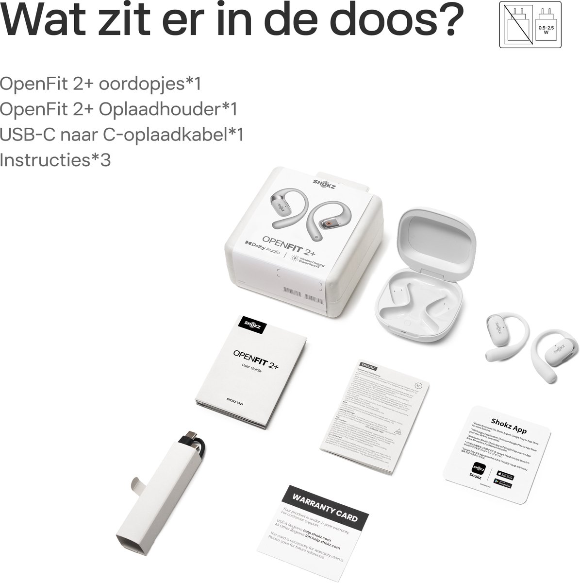 Shokz OpenFit 2+ Sporthoofdtelefoon Zwart