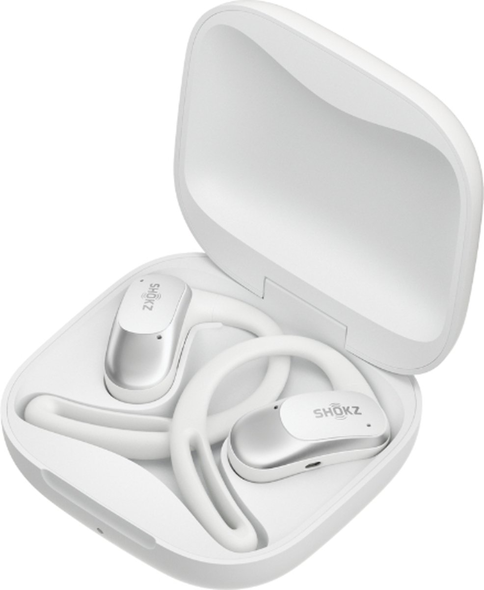 Wat vinden we goed aan de Shokz OpenFit Air Draadloze Sporthoofdtelefoon Wit