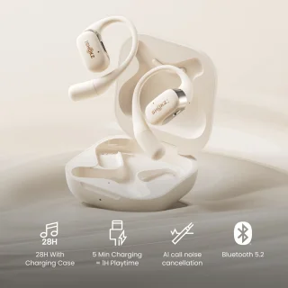 Shokz OpenFit Sporthoofdtelefoon Beige