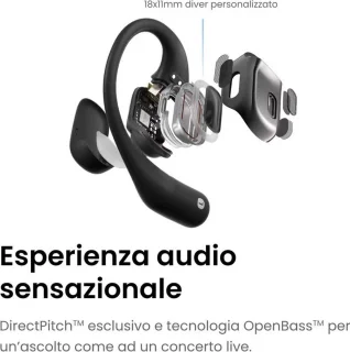 Shokz OpenFit Sporthoofdtelefoon Zwart
