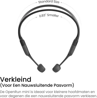 Shokz OpenRun Mini USB-C Sporthoofdtelefoon Zwart