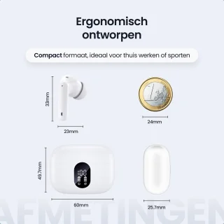 Siltcon SoundWave Pro 1 Draadloze Bluetooth Oordopjes Wit