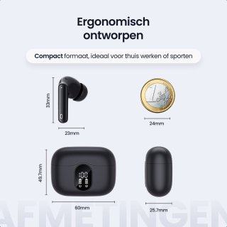 Siltcon SoundWave Pro 1 Draadloze Bluetooth Oordopjes Zwart