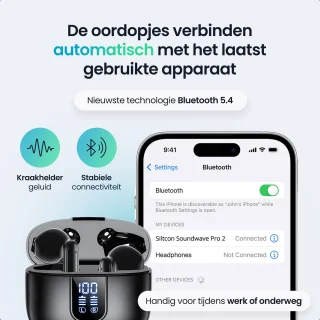 Siltcon SoundWave Pro 2 Draadloze Bluetooth Oordopjes Zwart