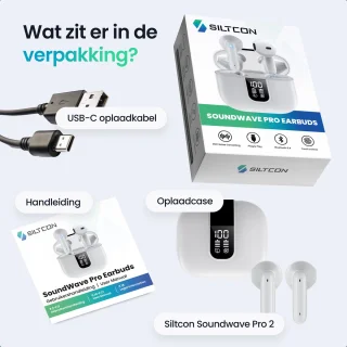 Siltcon SoundWave Pro 2 Draadloze Oordopjes Wit