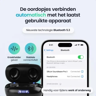 Siltcon® SoundWave Pro Volledig draadloze oordopjes