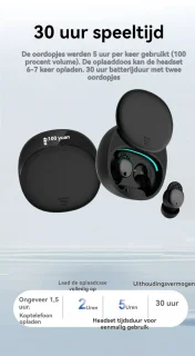 Sleep Plugs Draadloze Bluetooth 5.3 Oordopjes Zwart