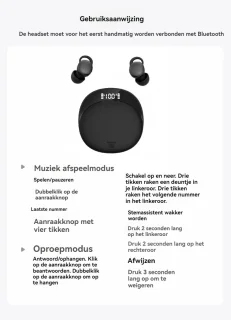 Sleep Plugs Draadloze Bluetooth 5.3 Oordopjes Zwart