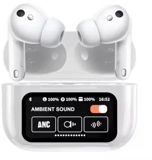 Smart Touchscreen Wireless Earbuds Bluetooth 5.3 ANC Charging Case