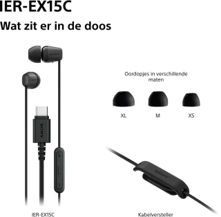 Sony IER-EX15C in-ear oordopjes Zwart