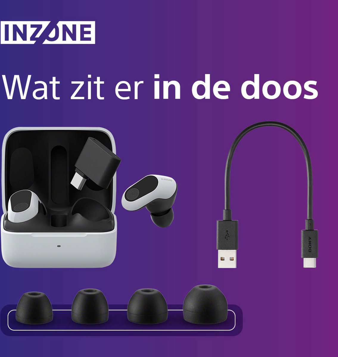 Sony INZONE Buds Draadloze Gaming Oordopjes Wit