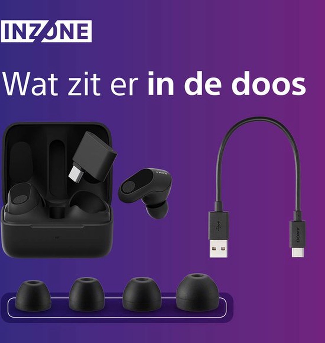 Sony INZONE Buds Draadloze Gaming Oordopjes Zwart