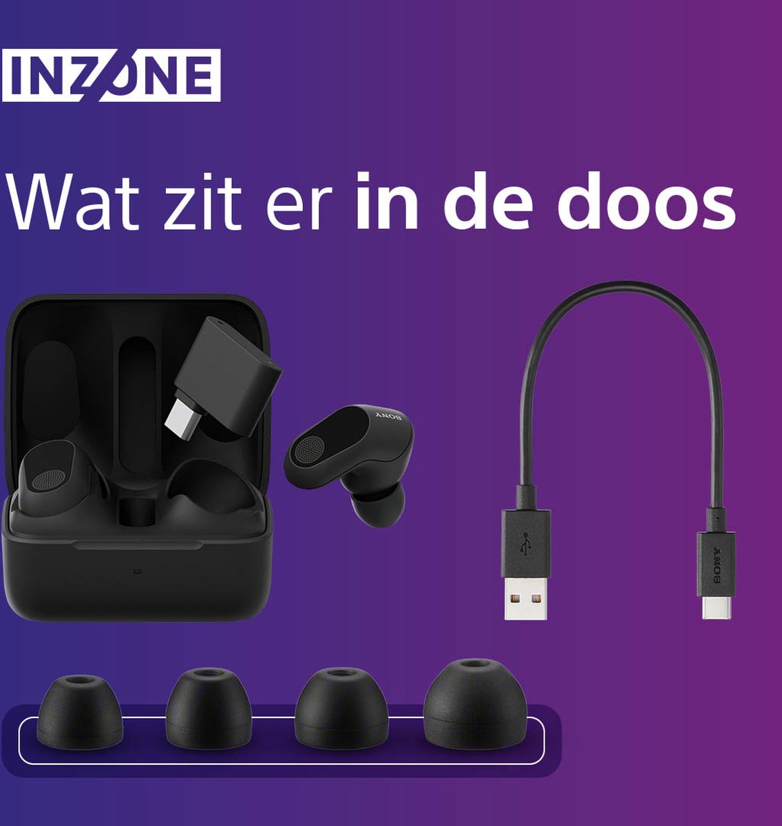 Sony INZONE Buds Draadloze Gaming Oordopjes Zwart