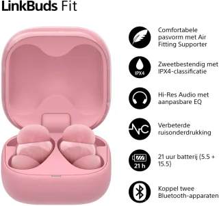 Sony LinkBuds Fit Draadloze Oordopjes Roze